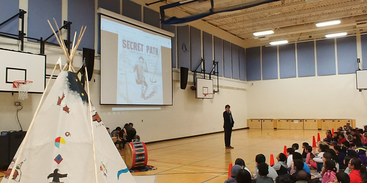 Thank you @MikeCDownie for visiting our school today in behalf of the @downiewenjack foundation. You inspire us to keep the momentum! #Reconciliation #secretpath