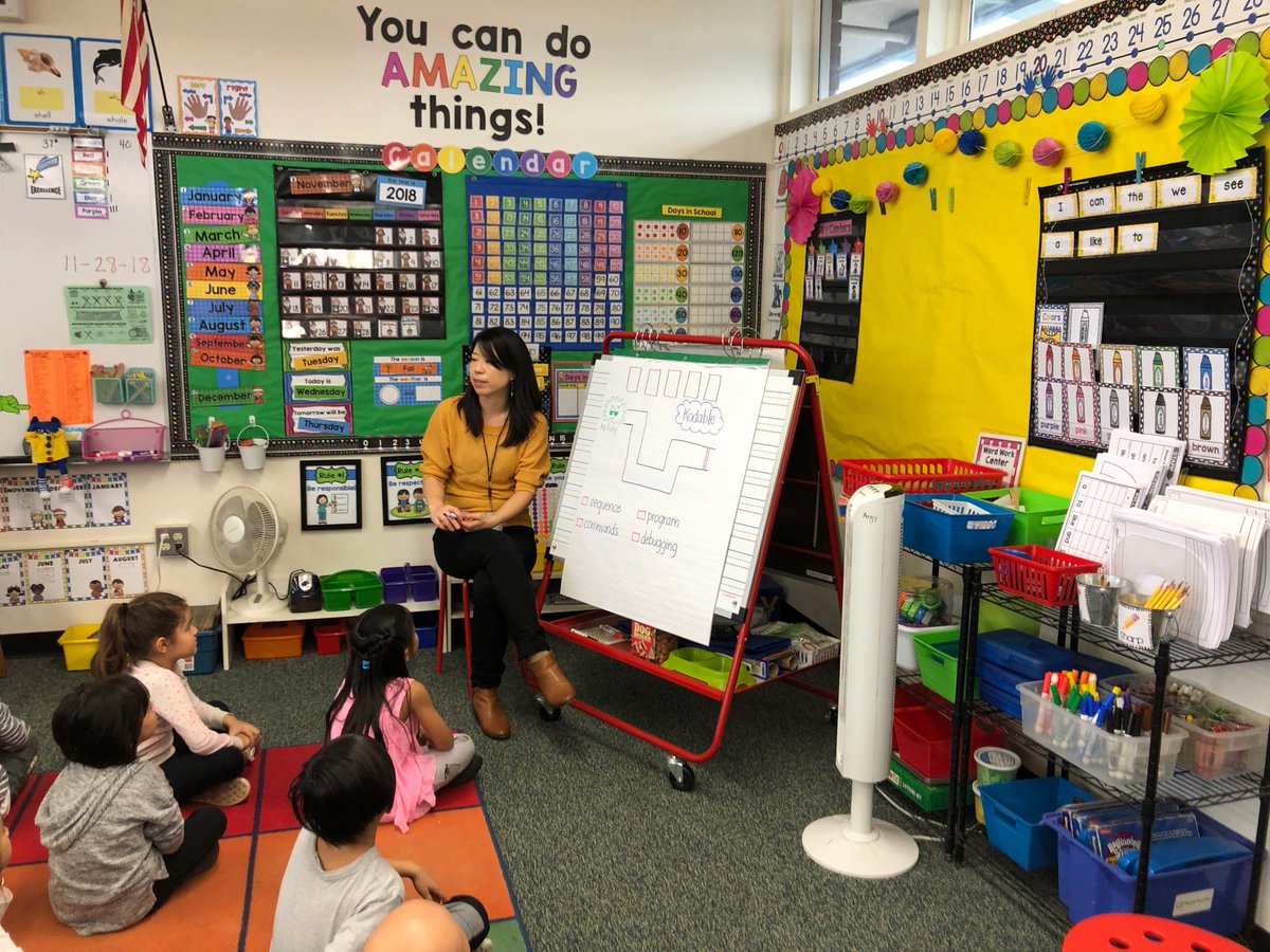 MurdyElementary's tweet photo. Shout out to our Tech TOSA, @margchai, for teaching all our kindergarten classes how to code! You rock!  @GGUSD  @GgusdEdTech  #ChooseGGUSD https://t.co/PGbuDF7SMh #HourOfCode #CSEdWeek @kodable https://t.co/nbN50EoaUi