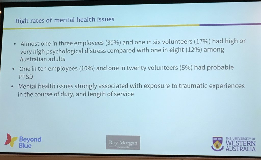 Ari Peach (@aripeach_nz) on Twitter photo Hot off the press: summary of the high rates of mental health issues in Australian First Responders - <a href="/beyondblue/">Beyond Blue</a> National Mental Health and Wellbeing Study of 21,000 first responders Hot off the press: summary of the high rates of mental health issues in Australian First Responders - <a href="/beyondblue/">Beyond Blue</a> National Mental Health and Wellbeing Study of 21,000 first responders
