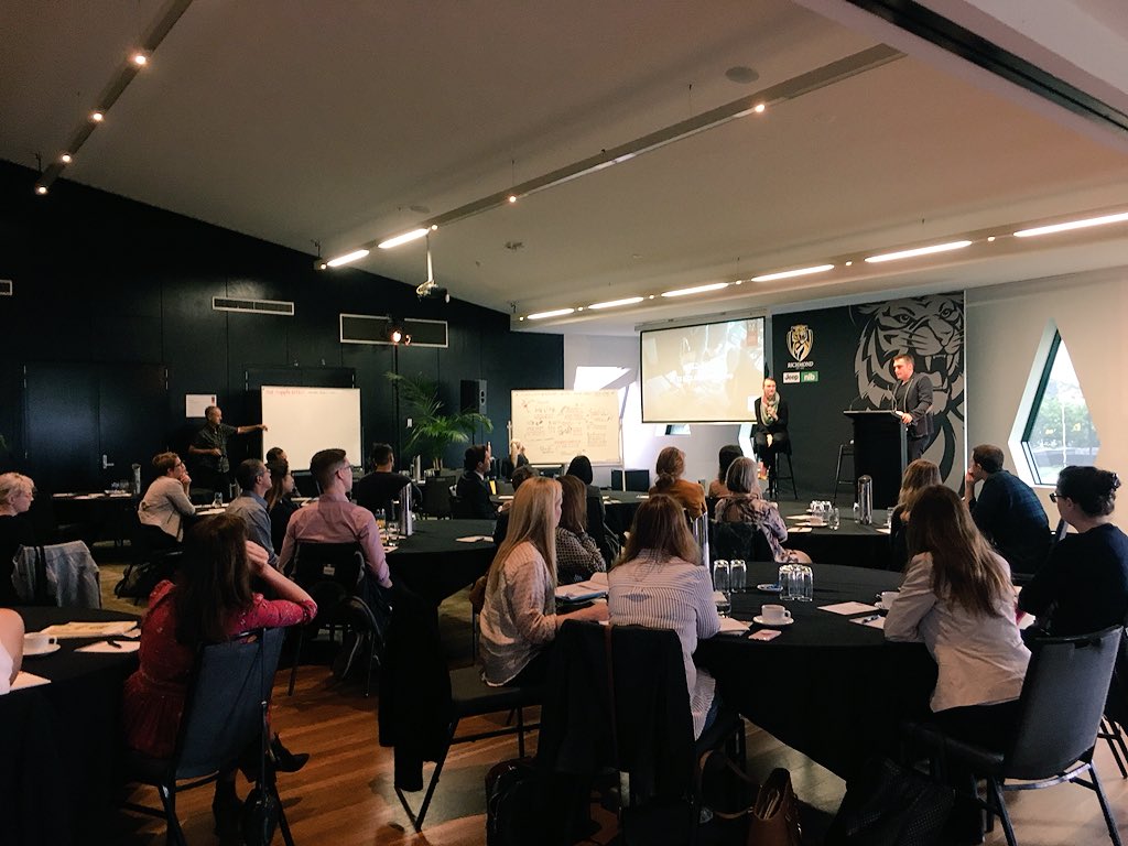 Today bringing @DFMelbourne passion &amp; creative problem-solving experience to Richmond Football Club. Excited to be a part of <a href="/Swinburne/">Swinburne University of Technology</a> CXI event #CX #EX Aligned with <a href="/Paumattila/">Pauliina Mattila</a> ! #designthinking
