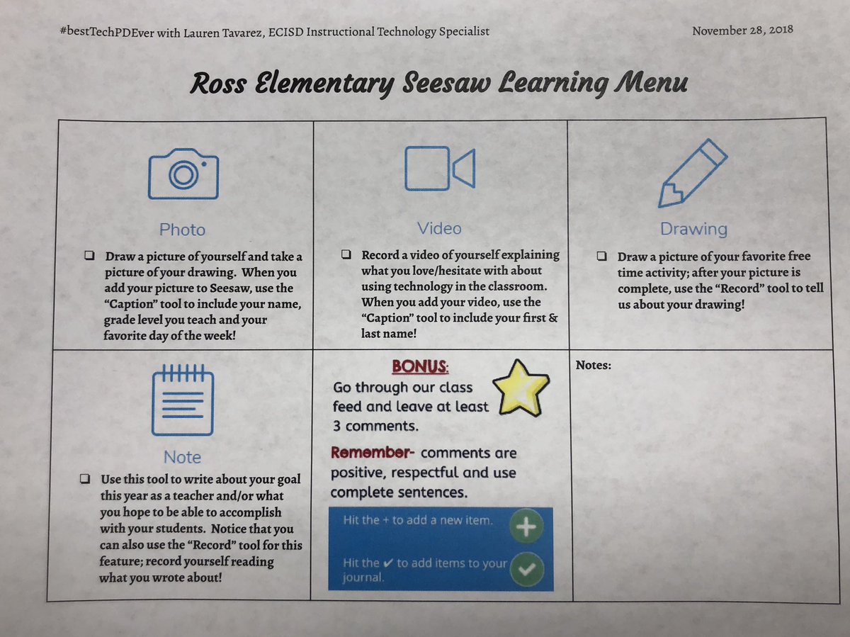 LTavarezECISD's tweet photo. Awesome #BestTechPDEver Wednesday at Ross Elementary with a great group of Ts introducing @Seesaw!!! Lots of great ideas on next steps leaving the room...makes my day every time πβΊοΈππΌ Thank you Ts for your time & for having me @beckymphillips! #techtimewithtavarez @TechECISD https://t.co/kBGMwurB3D