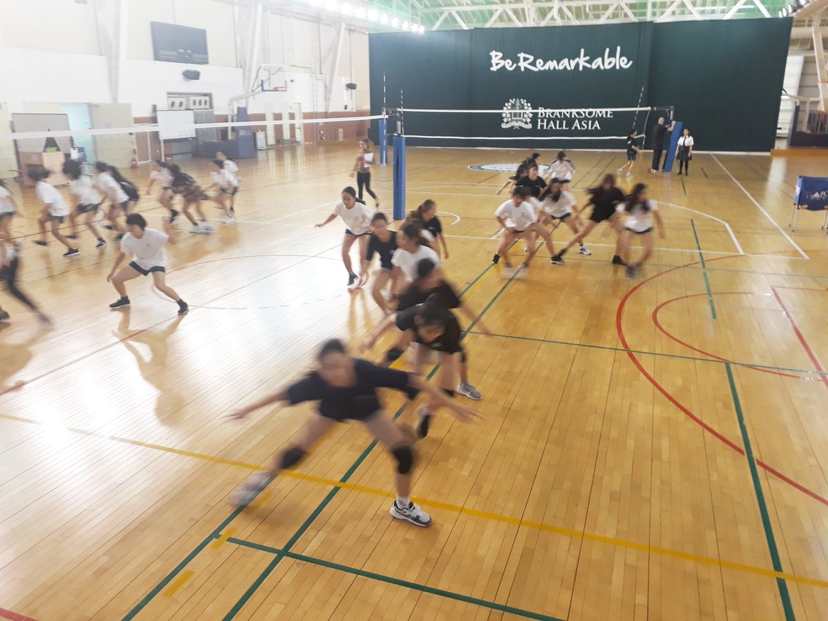An eager group of Middle #School girls attended #volleyball tryouts last night🏐, all hoping to showcase their skills in an attempt to join the #KISAC team. They moved so quickly that it was impossible to take a sharp picture 😅 #BHASport