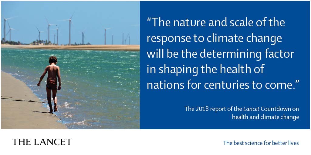TheLancet's tweet photo. The proportion of global population vulnerable to heat-related death and disease is growing as a result of #climatechange’s effects on vulnerabe populations—findings from new @LancetCountdown report #LancetClimate18 https://t.co/lML5Vz8iI9 https://t.co/mQTPDlD6t0