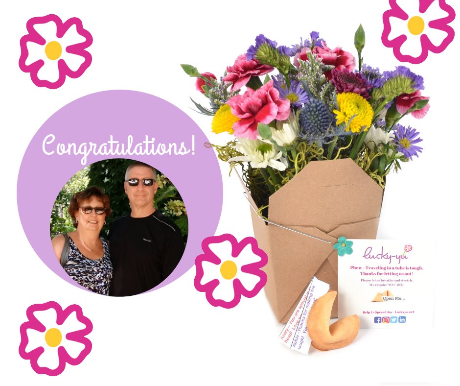 LuckyYuFlowers's tweet photo. Congratulations Denise! You are the winner of last week’s contest! 
Find out more: https://t.co/EGzEe82c2T
#Luckyyu #personalizedgift #sharethejoy #cookiemessage
#adorableflowers #adorable #only25dollars #SimsburyCT https://t.co/4CWMavT50D