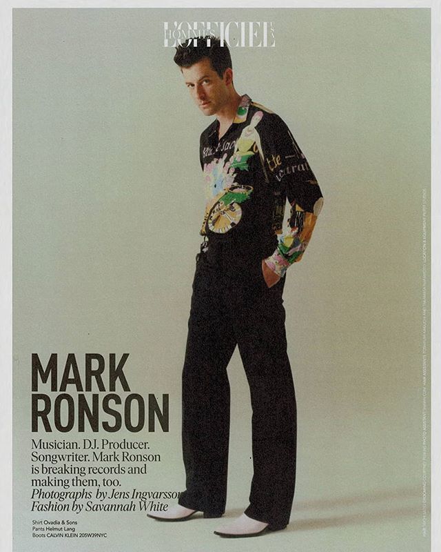 KALPRNYC's tweet photo. Mark Ronson (@iammarkronson) wearing OVADIA &amp; SONS (@ovadiaandsons) in the September/October issue of L’Officiel Hommes (@lofficielhommes)! Styled by: Savannah White (@savwhite)

Photographs by: Jens Ingvarsson (@jensingvarsson) https://t.co/jSCAIG98th https://t.co/XP1hF7MuNh