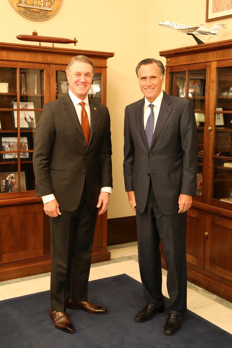 Great to welcome my friend @MittRomney to the U.S. Senate! Looking forward to working together to deliver results.