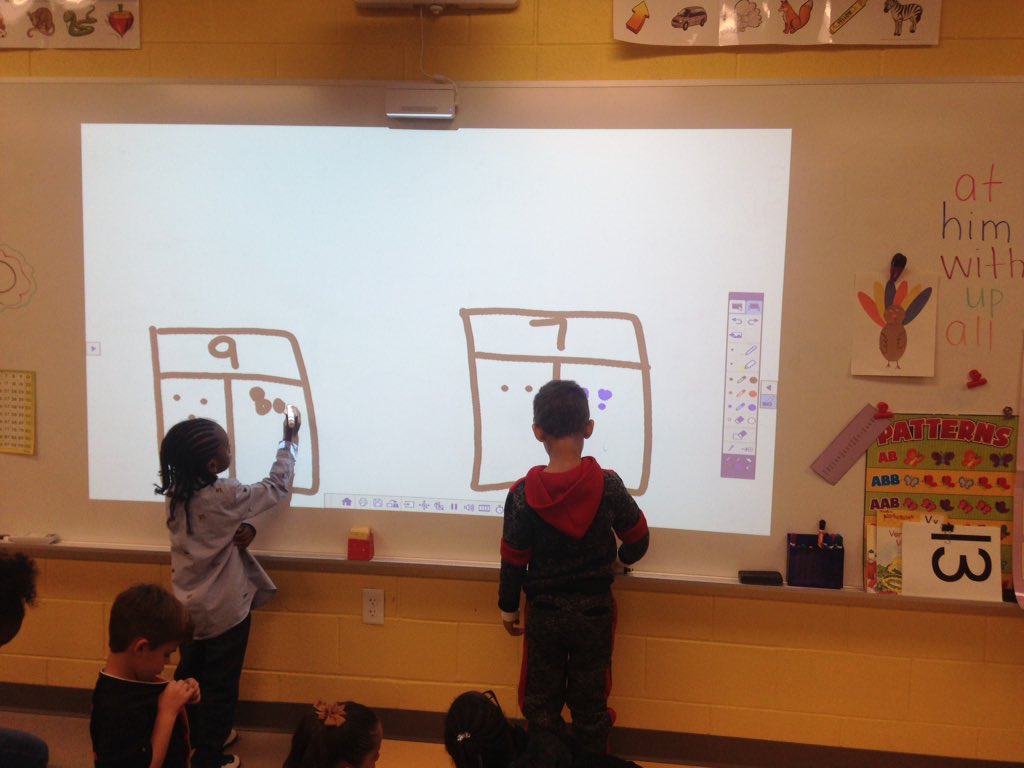 MrsK_ITRT_SPS's tweet photo. Using technology to compare part whole relationships, investigating various ways to make numbers. Next week, they'll be assigned individual tasks through #GoogleClassroom. #spsk12proud #FBES #iteachk #iteachmath #K2CanToo https://t.co/UZ1p7LiSVx