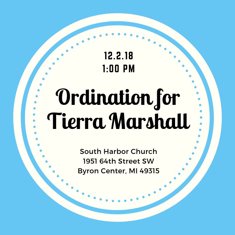 GlcClassis's tweet photo. Don't miss celebrating an ordination for Tierra Marshall at @s_harbor with us this Sunday!  Thankful for new steps in ministry. https://t.co/kP0sNe14qj