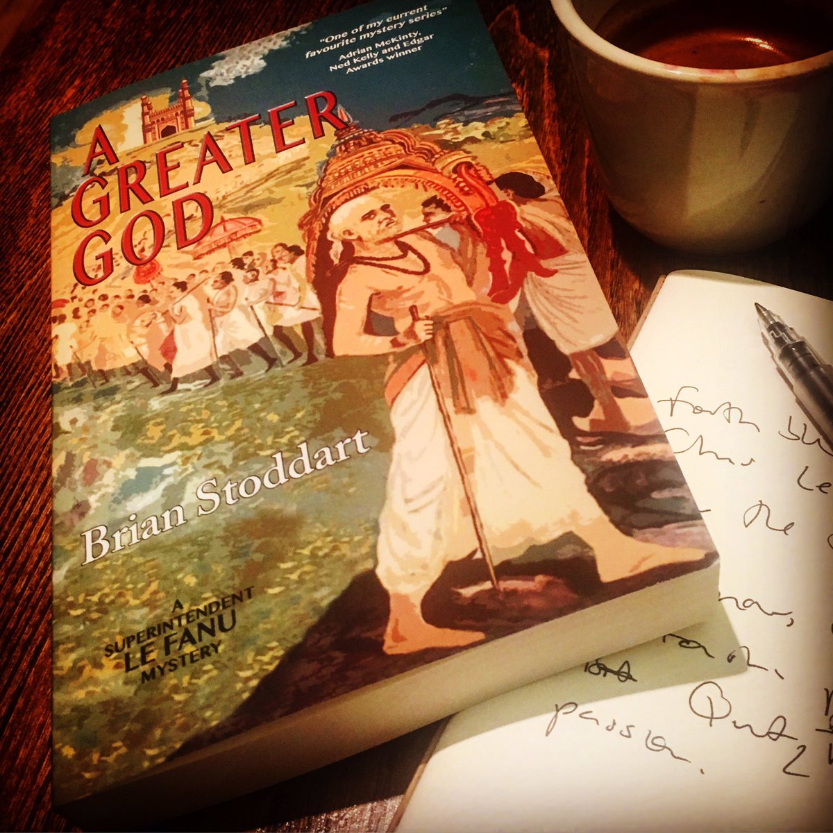 TheLiteraryShed's tweet photo. Delighted to be part of the #RandomThingsTours’ virtual book tour for @BrianStoddart’s wonderful #AGreaterGod (#LeFanu4), set in 1920s’ Madras. Join us! https://t.co/sztx1FfLhR @annecater #readingonlocation #historicalcrime @the_cwa #Madras @TripFiction @ngaiomarshaward https://t.co/ZaUumklVVe