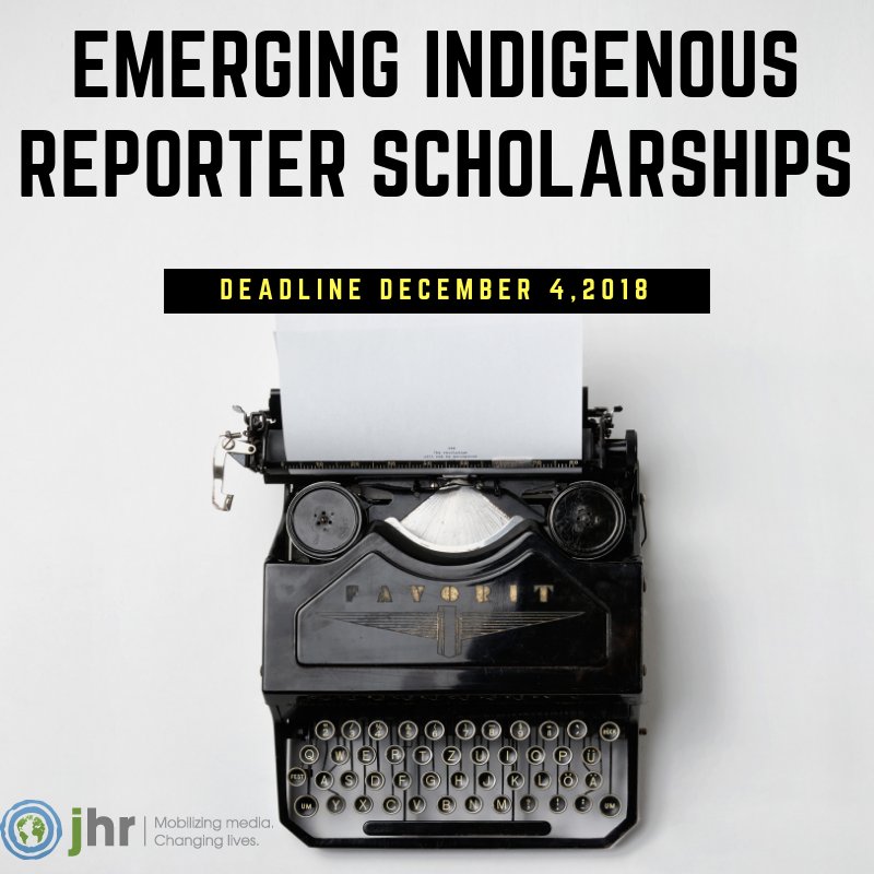 jhrnews's tweet image. Attention emerging #Indigenous reporters! JHR is excited to announce a full tuition scholarship to one of the journalism programs at @SenecaCollege as part of our #Indigenous Reporters Program. Apps are due Tuesday, December 4, 2018. Full details: ht.ly/dGyF30mEg0A