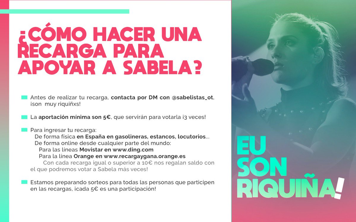 sabelistas_'s tweet photo. Esperábamos no tener que utilizar aún las líneas, pero...
Recordad, podéis hacer cargas desde cualquier parte del mundo Y estará 100% destinado a salvarla de esta nominación. #OT18Gala10
PD: estamos muuy orgullosa de lo que ha hecho con el tema. La música hay que sentirla https://t.co/CinxLhmN5y