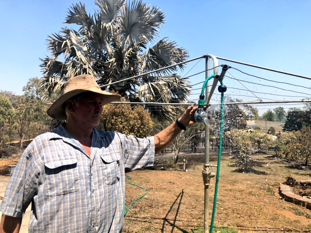 v_langeberg's tweet photo. #MtLarcom residents tell of their luck saving their home of 25 years from an ember attack. Embers got through a small crack in a window and couldโve easily set the inside of the house on fire. @SBSNews #QLDFires #Queensland https://t.co/OHin35LZhe
