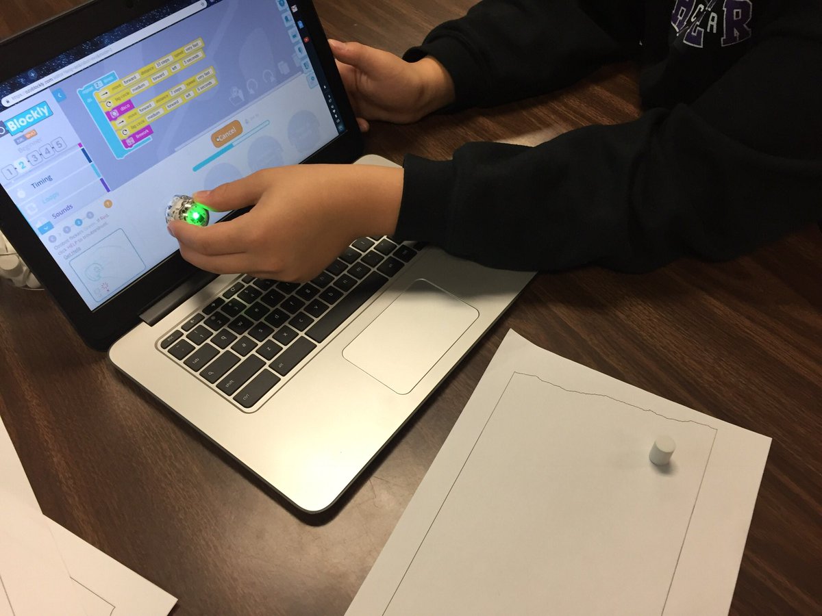 JaneWolfLMS's tweet photo. Students researched numerous North Dakota made products and services in their ND Studies class. Here they are coding Ozobots to travel to different ND made product sites. #learnbps #HourOfCode #wachterROAR https://t.co/zV2ZsPj9WL