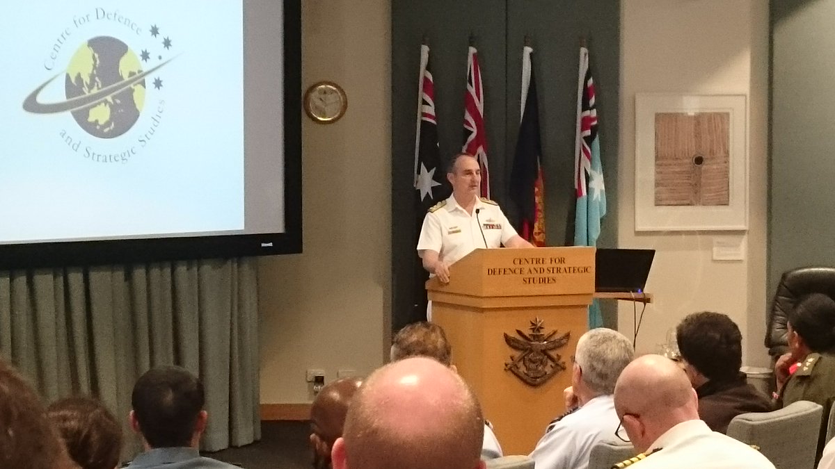 CDSS_'s tweet photo. Great to have a CDSS alumni in the person of VADM David Johnston @VCDF_Australia, address us on his views for what it takes to be successful as a strategic leader in Defence. https://t.co/CGFpjRcW9Y