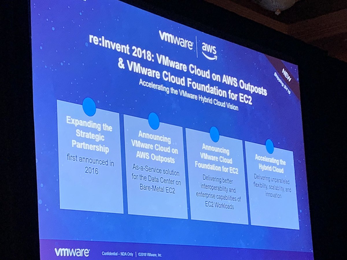 Jay_Jay_HH's tweet image. Awesome news at #reInvent2018 #VMWonAWS #outposts on #VMwareCloudFoundation