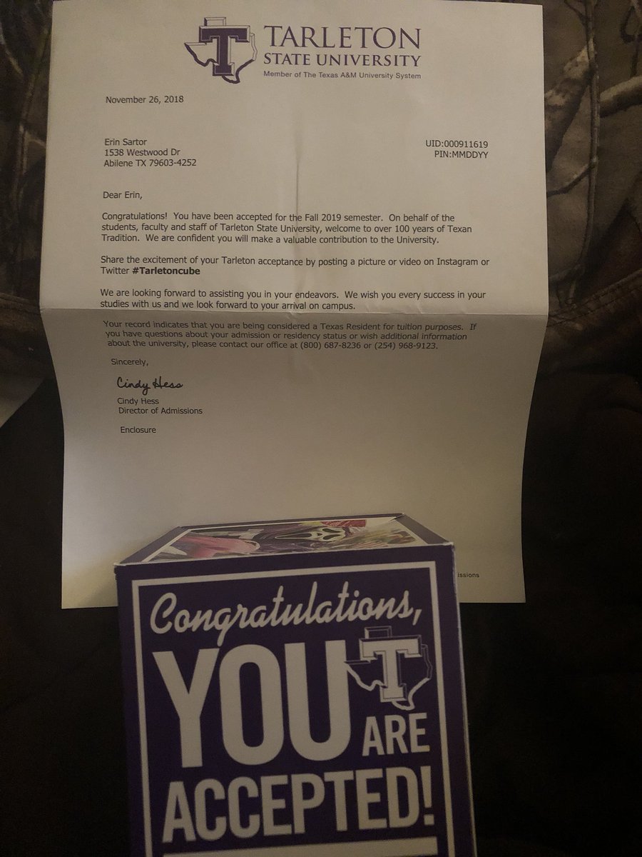 Erinsartor18's tweet image. Accepted!! #Tarletoncube