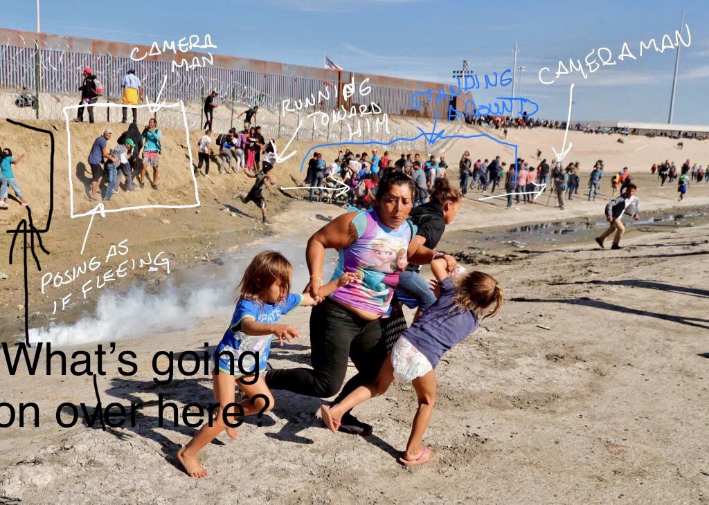 WarriorXL3's tweet photo. @bbusa617 Totally fake photo ops.  What kind of a mother drags her kid along painfully by the arm and the kids in flip flops to boot.  Diapers? on 6 year olds?  And whats up wth the kid on the left?  He's being throttled by someone.  Are you sure these are these kids parents https://t.co/5ONOS6CDCG