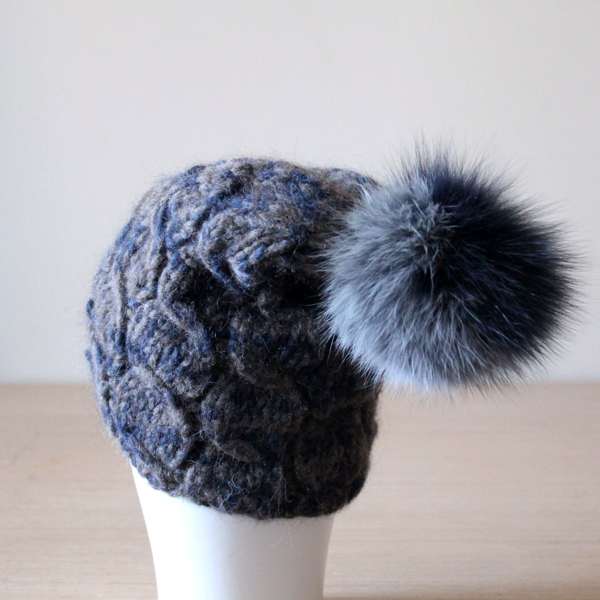 HatsAndOther's tweet photo. Excited to share the latest addition to my #etsy shop: Fox fur pom pom cable knit hat Brown Blue, Alpaca fleece wool  https://t.co/ANtuYEJFTS #accessories #furpompomhat #warmwinterhat https://t.co/mrEtuvNNpz