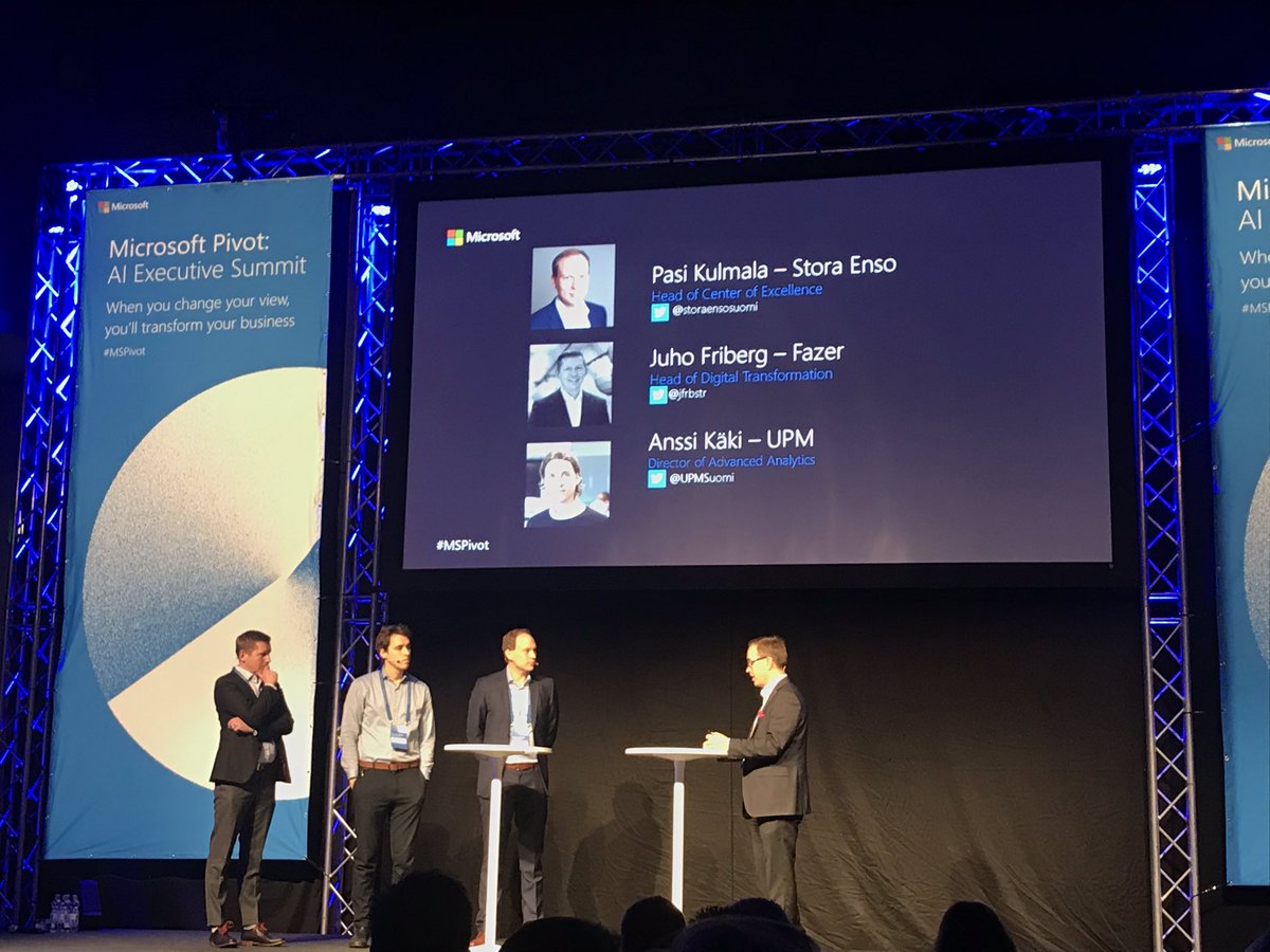AI learnings from Finnish companies ”With experimentation comes experience” <a href="/storaensosuomi/">Stora Enso Suomi</a> <a href="/upmsuomi/">UPM Suomi</a> <a href="/jfrbstr/">Juho Friberg</a> #MSPivot #tekoäly <a href="/microsoftsuomi/">Microsoft Suomi</a>