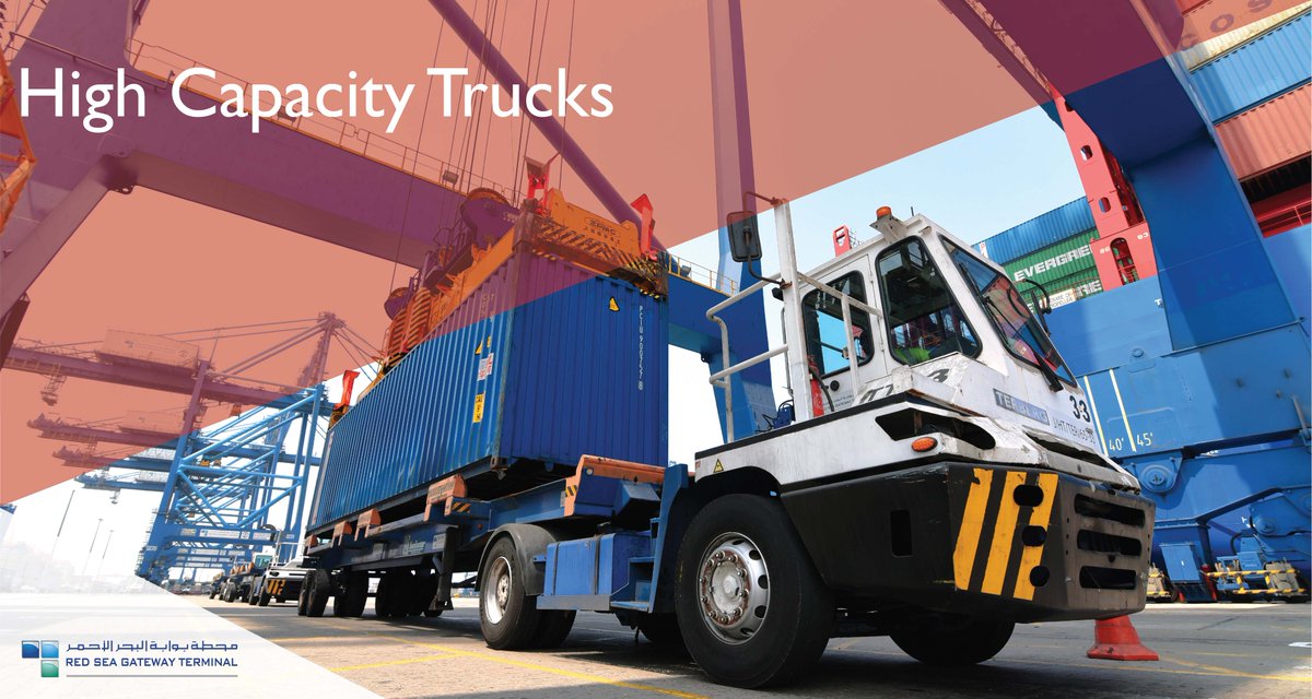 redseagateway's tweet photo. #RSGT Operations has Double Stacking Trucks (DST) which can carry 40 feet containers in one go. All these trucks are equipped with Radio-frequency Identification to track container movement https://t.co/qUBFBkxh15