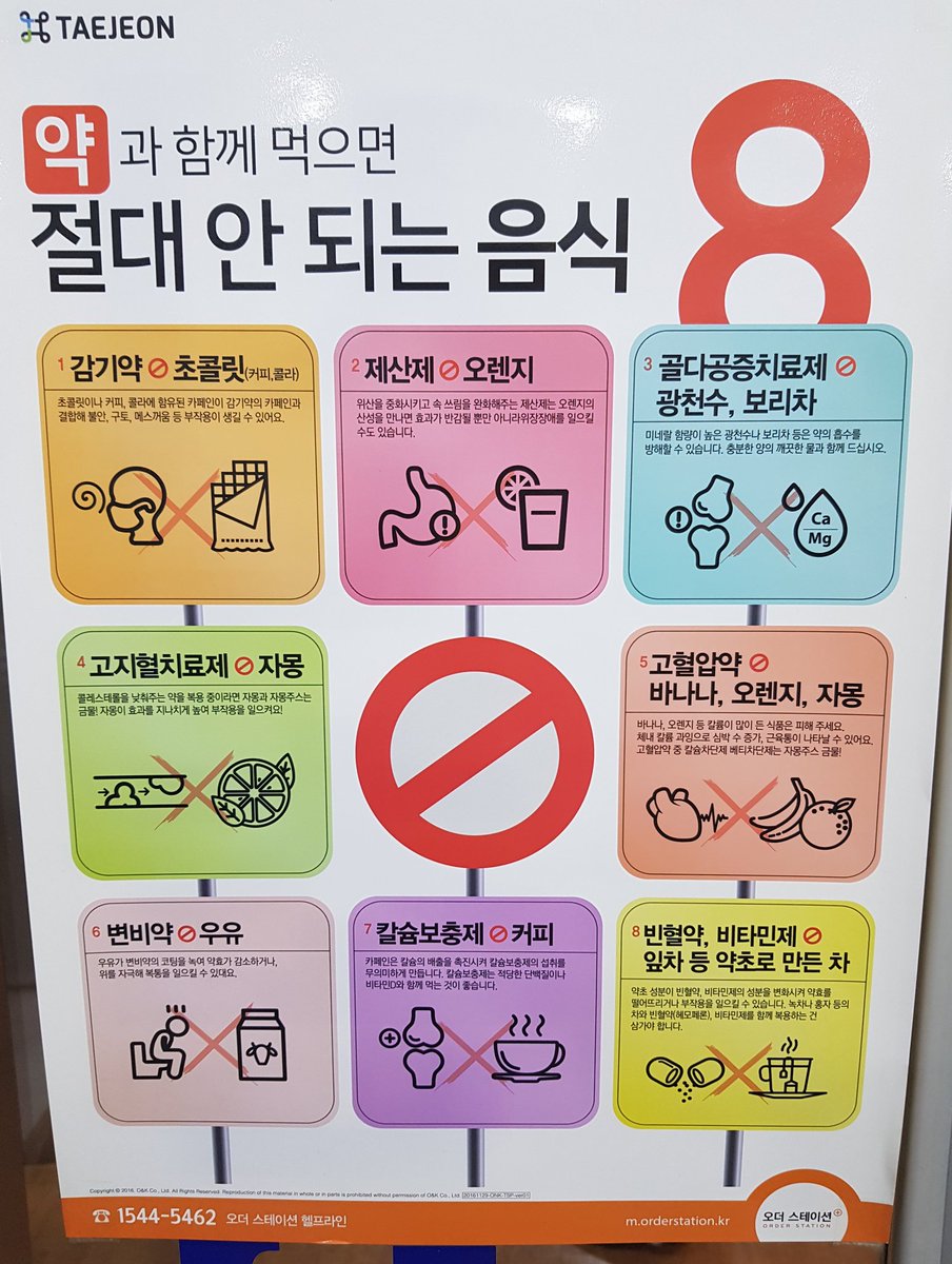 fulgidfulgid's tweet photo. 트텨의 환자여러분
>약과 함께 먹으면 절대 안 되는 음식 8가지< 보고가세요! 요새 감기 많이 걸리실텐데 감기약이랑 초콜릿•커피•콜라는 같이 먹지 말라구 되어있네요 https://t.co/WnsyBHArE2