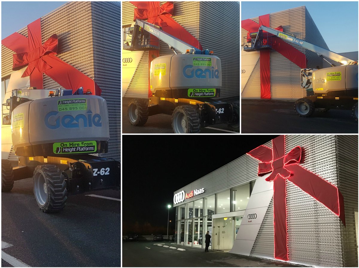 HeightPlatforms's tweet photo. One of our Genie Z62 Diesel Booms at work for a valued customer getting the local Audi dealership ready for Christmas...🎅🏻🎄⭐️
NAAS - CORK - DUBLIN
📞Naas: 045-895001
📞Cork: 021-4633521
📞Dublin: 01-8183923
#heightplatforms #accessequipment #whatheightswillyoureachtoday https://t.co/KN4U96avO9