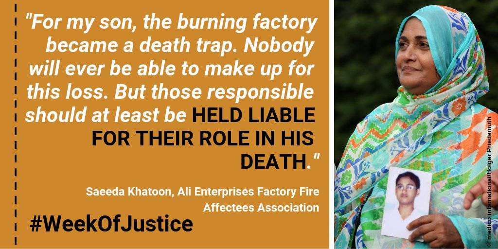 1/6 Groundbreaking case: Today a court in #Dortmund #Germany will hear the case of the  #BaldiaFactoryFire at #Al Enterprises, a #Pakistani supplier of the German clothing retailer #KiK.

#WeekOfJustice #bizhumanrights

Check out the voices of those involved in the case. Thread👇