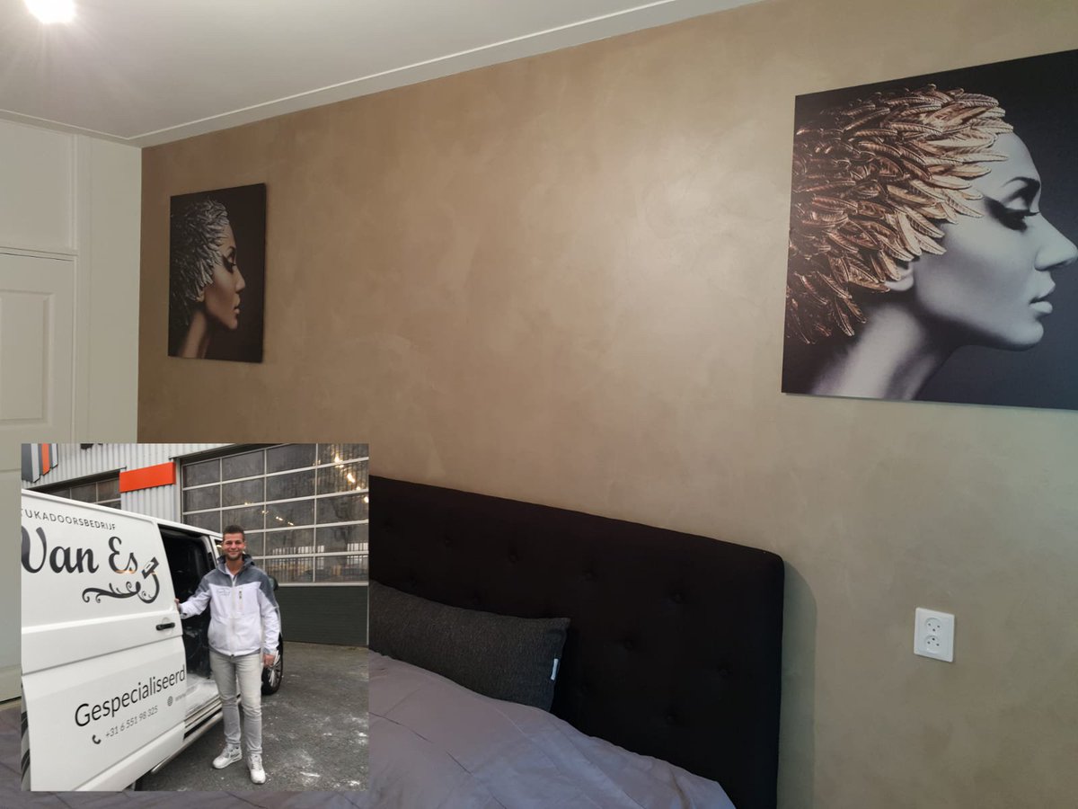 BranderNL's tweet image. Stukadoor Jesse van Es #Hoofddorp stuurde ons deze foto.
Betreft: slaapkamer wandafwerking met Brander Stucco Metallic #vakwerk 
Brander Facebook: facebook.com/brander.nl   @EPeschar #Brander #vanzelfsprekend