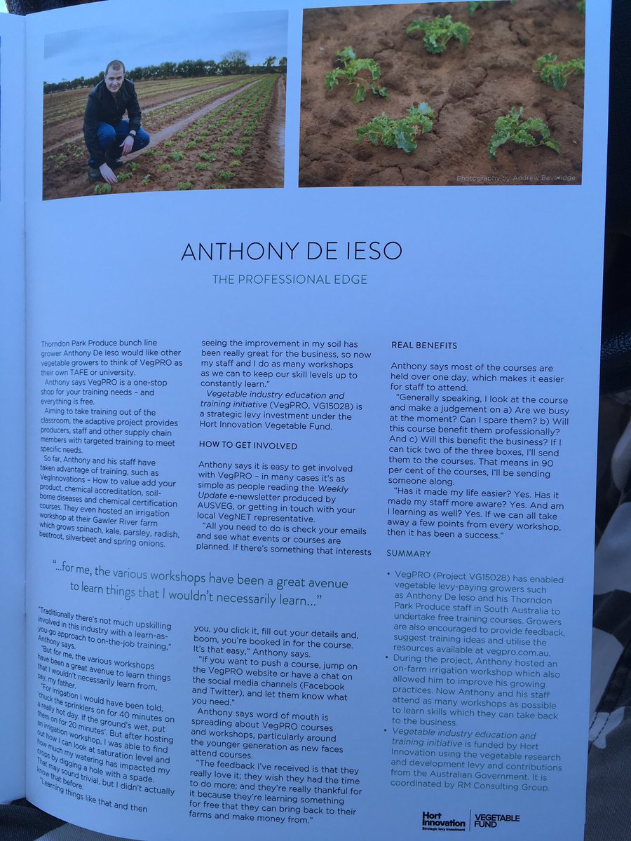 This is as much about <a href="/VegetablePRO/">VegPRO</a> as it is about me. #learning and #upskilling is vital. Catch this article in #growersuccessstories <a href="/AUSVEG/">AUSVEG</a>  <a href="/AUSVEG_SA/">AUSVEG SA</a>