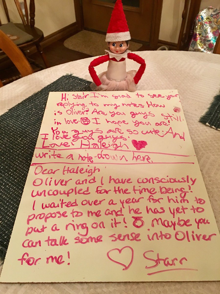 LilOkie76's tweet image. Uh oh! Starr is back and there has been some trouble in paradise since last year! Sounds like Oliver had better step up his game before Starr moves on to another lover! 😳💔
#StarrBartrug #ElfOnTheShelf2018 #ElfProblems