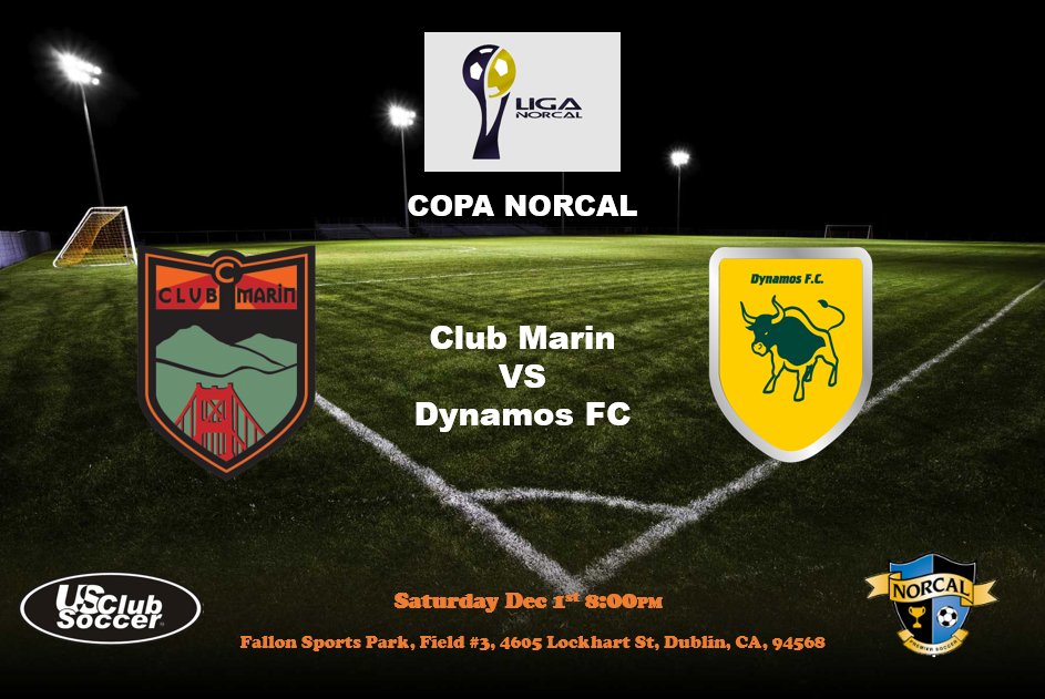 Cup action this Saturday night as we face UPSL outfit <a href="/ClubDynamosFC/">Dynamos FC</a> in the <a href="/NorCalPreSoccer/">norcalpresoccer</a> Copa Norcal. 
First game of 3 as we look to progress out of the group stage!
Come and watch some soccer under the lights in Dublin! #supportlocalsoccer #SFsoccer #cupgame