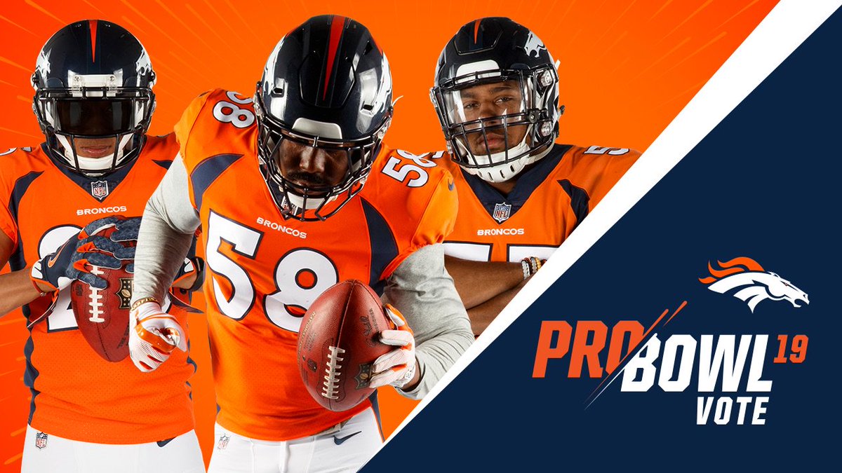Denver Broncos (@broncos) on Twitter photo 🚨 @Twitter #ProBowlVote is now open! 🚨
☝️ RT = ☝️ vote
#ProBowlVote + <a href="/VonMiller/">Von Miller</a>
#ProBowlVote + <a href="/ChrisHarrisJr/">Chris Harris</a>
#ProBowlVote + <a href="/astronaut/">Bradley Chubb</a> 🚨 @Twitter #ProBowlVote is now open! 🚨
☝️ RT = ☝️ vote
#ProBowlVote + <a href="/VonMiller/">Von Miller</a>
#ProBowlVote + <a href="/ChrisHarrisJr/">Chris Harris</a>
#ProBowlVote + <a href="/astronaut/">Bradley Chubb</a>
