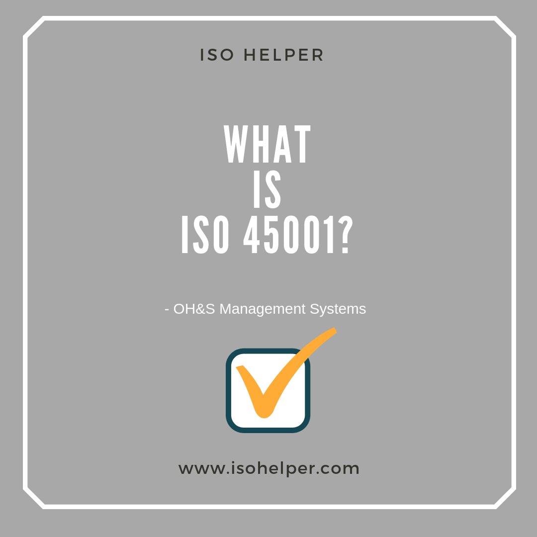 ISO_Helper's tweet photo. What is ISO 45001?
Find out more about the International Standard for OH&amp;S Management Systems that has bumped OHSAS 18001 and is hot on the heels of AS/NZS 4801  https://t.co/6l9O8Dtw2W
#iso45001 #ohsas18001 #as4801 #safetymanagementsystems #ManagementConsulting #isohelper https://t.co/pbKXeCDcaK