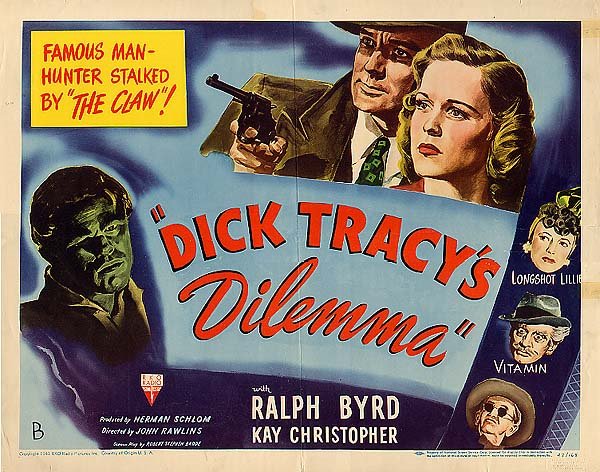 TalkingPicsTV's tweet photo. 06:00 DICK TRACEY'S DILEMMA (1947) crime/mystery #RalphByrd #LyleLatell #KayChristopher A hook-handed thug is the link to an insurance swindle and the theft of fur coats - Dick Tracey is on the case! https://t.co/TYqc9XmqPG