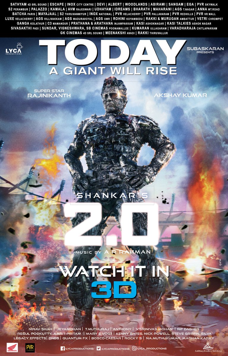 CleopatraMultip's tweet photo. #Next_Show Starts https://t.co/myV8i935Lv.
matnee Show 3.00 PM....
Tickets Available In theater Counter...
Come and Get Your Tickets.....
Enjoy The #3D Experience
@CLEOPATRACinem1
@shankarshanmugh
@2point0 https://t.co/WPAYNXCoJA