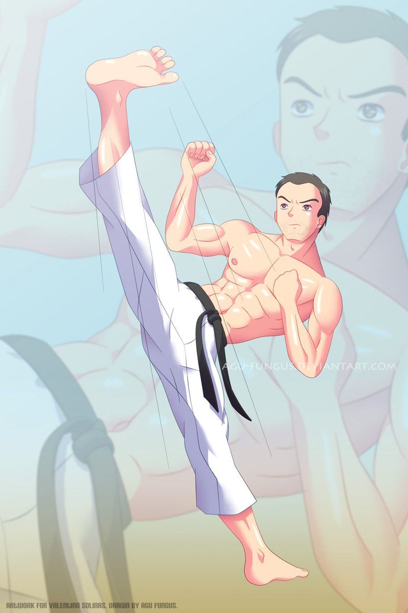 AguFungus's tweet photo. Request I made for an awesome friend I met at Instagram (@valentinosolinas). I used some of his photos as reference. I hope you enjoy it, my friend!
#taekwondo #martialarts #blackbelt #highkick #split #flexible #splitkick #shirtless #abs #barefoot https://t.co/ZRrHVPiAbG