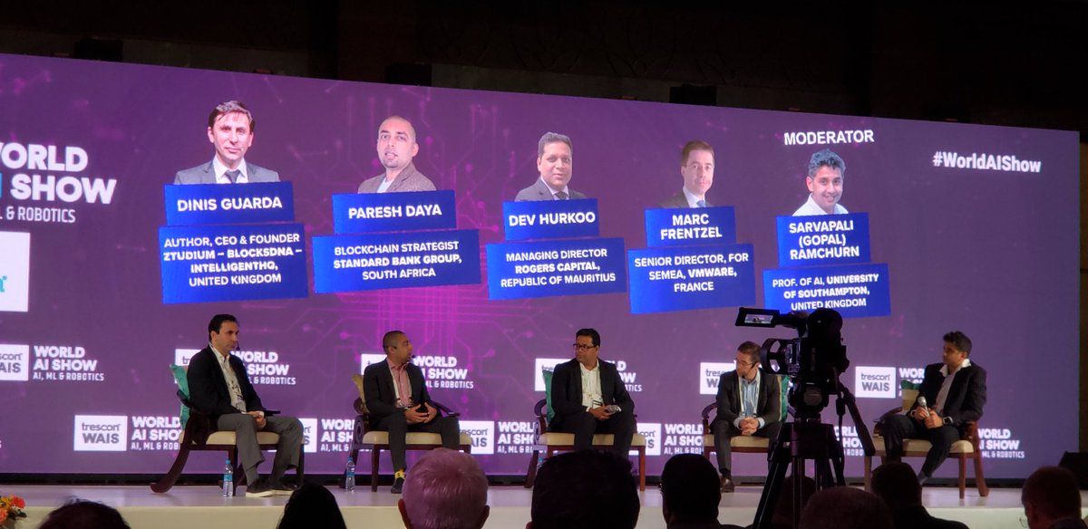 yseeam's tweet photo. #artificialintelligence in #Fintech - Panel discussion by @dinisguarda Dinis Guarda  @pareshdaya Paresh 
Daya @devhurkoo Dev Hurkoo  @MarcFrentzel  Mark Frentzel moderated by Dr Ramchurn Prof. of AI at #WorldAIShow in Mauritius https://t.co/EoNrBuCTXN