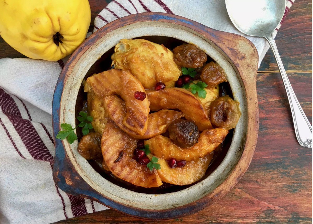 My #RecipeOfTheDay for you: Sweet &amp; sour #chicken w/ #quinces. This quintessential autumn fruit  is abundant now but cooking apples will work too. thepersianfusion.com/persian-quince…  I'll definitely be making this scrumptious dish at #maryamscafechiswick when our doors are open. Can't wait!