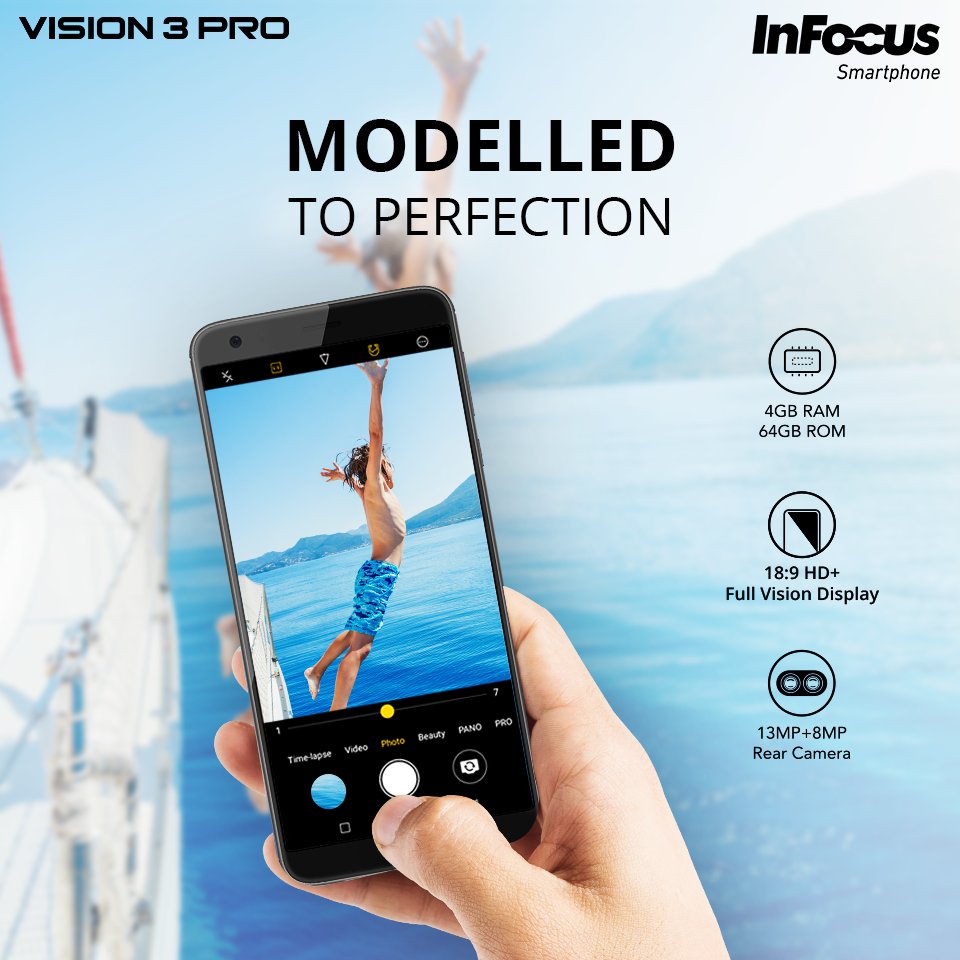 InFocus_IN's tweet image. #InFocusVision3Pro is a sleek smartphone; a perfect combination of good looks and smart features. Click here to grab this #InFocusSmartphone on #SpecialOffer : amazon.in/dp/B07C5YXX48