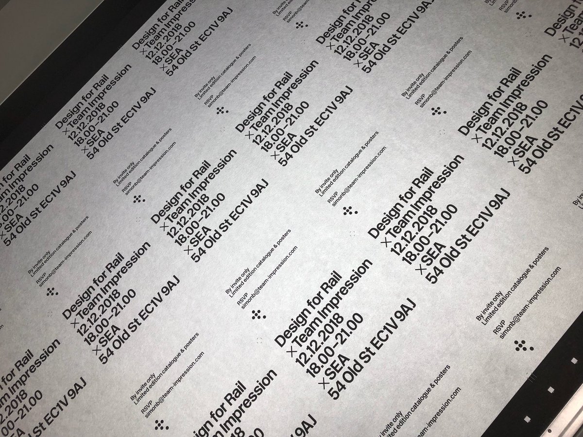 TeamImpression's tweet image. Tickets for our #designforrail event are now printed and available to request!
If you would like to attend, please message directly. 
Thanks