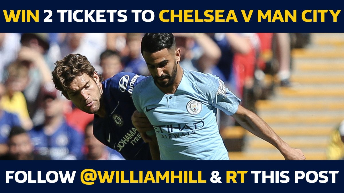 🎟️ WIN: Two tickets to Chelsea v Man City at Stamford Bridge on 8th December

To enter:
👍 Follow <a href="/WilliamHill/">William Hill</a>
🔄 Retweet this post

📰 Terms: wh.bet/CHEMCITickets