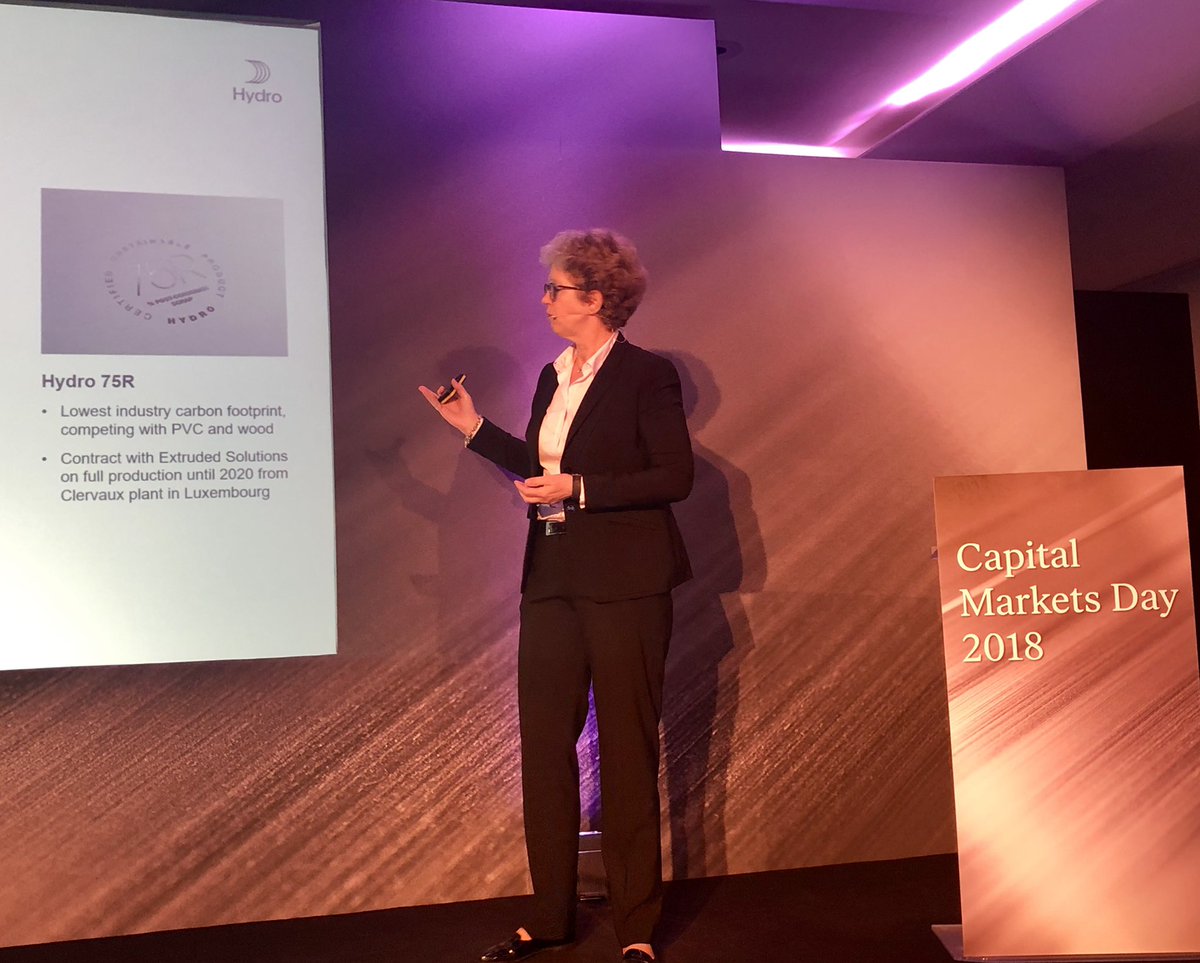 ingersethov's tweet photo. Very excited about the development for our low-carbon aluminium product “75R”, guaranteed 75 percent recycled aluminium - EVP @AasheimHilde @NorskHydroASA #hydrocmd #wearealuminium https://t.co/Y0aI3JbE64