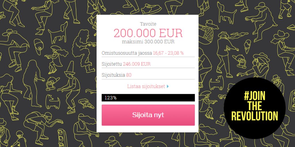 Aivan mieletöntä 🔥 Joukkorahoituskampanjamme viiden ensimmäisen päivän aikana ylitimme minimitavoitteemme ja vauhti on hurja kohti maksimia! Nyt kannattaa toimia salamana, jos haluat liittyä mukaamme pyörähuollon vallankumoukseen! 🤩⚡ #jointherevolution invesdor.com/fi/pitches/958