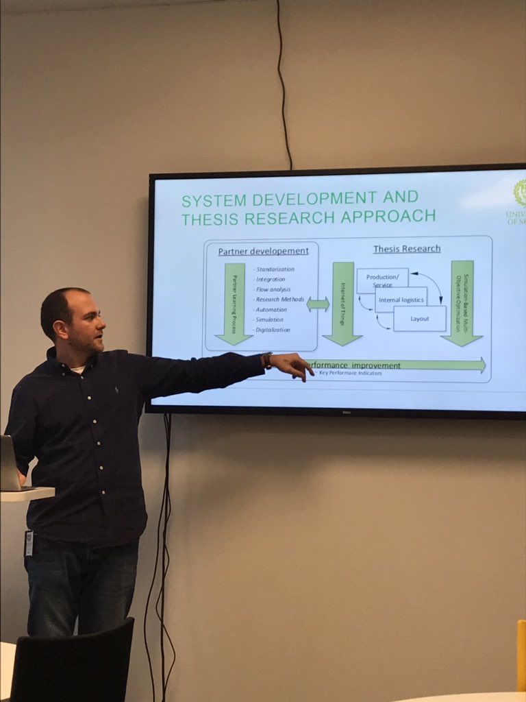 Peter Thorvald and Enrique Ruiz presenting their highly interesting research at todays research seminar <a href="/INGSkovde/">Sch. of Engineering</a> <a href="/HogskolanSkovde/">Högskolan i Skövde</a>
