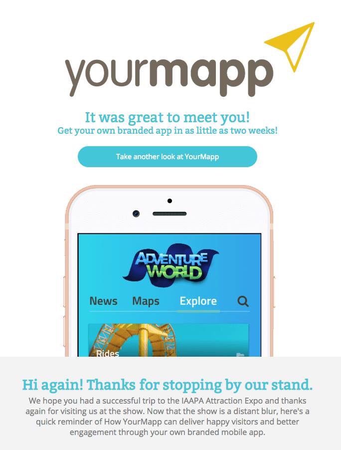 YourMapp's tweet photo. A massive Thank You if you came and saw us at the @holidayparkshow @NECBirmingham or @IAAPA @Orlando, Florida this month. https://t.co/BUsTRtl1aV #mapapp #themeparkapp #holidayparkapp #lowcostapp #brandedapp #createyourownapp @tradegovuk_CI https://t.co/sGn4lFChLd