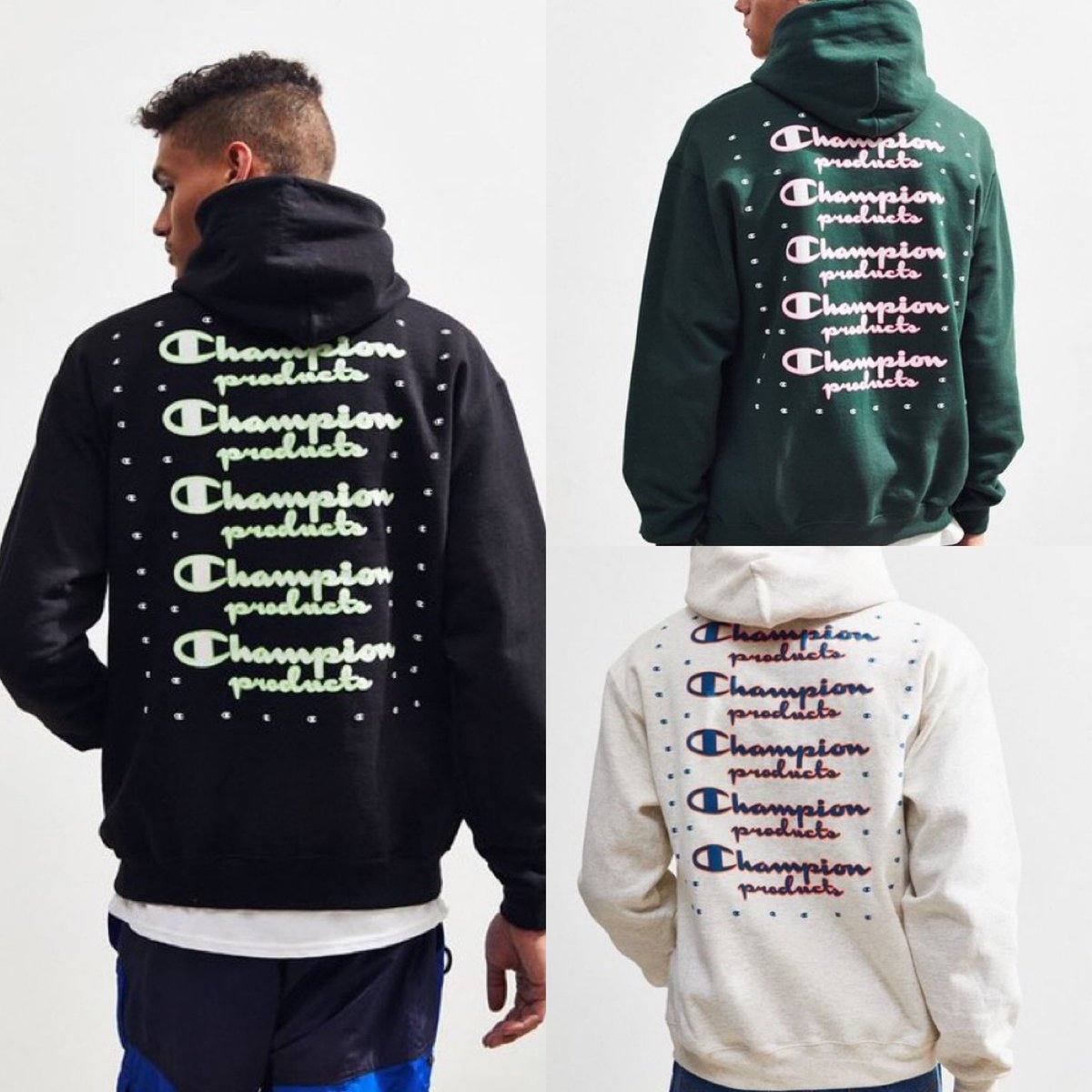 champion neon stacked hoodie sweatshirt