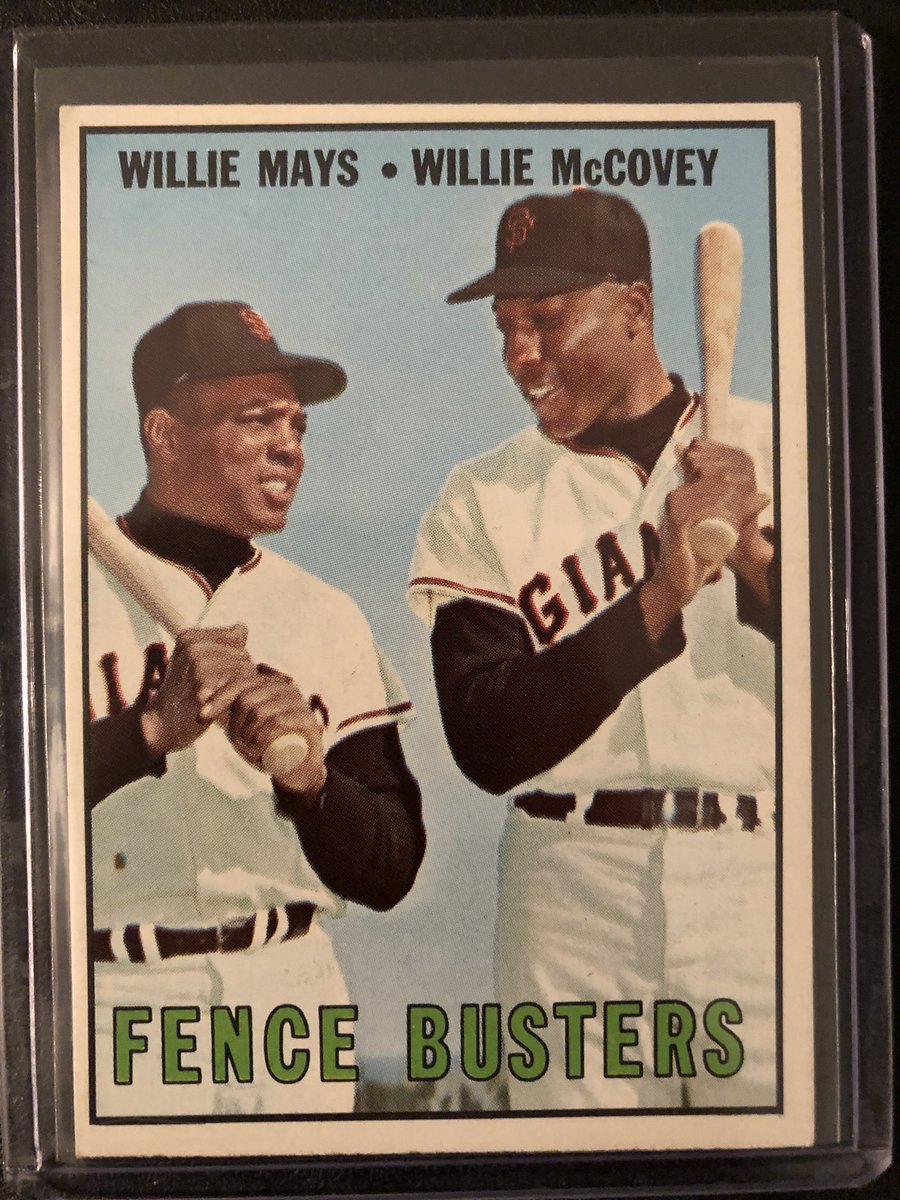 CardboardHistry's tweet photo. Some would guess Gehrig & Ruth (859) while others would say Mays & McCovey (801)...but itβs this pair of #Braves who has the record for most HRs hit as teammates (863) AND also most times to homer in the same game (75). #FenceBusters https://t.co/LXFW7lRmgG