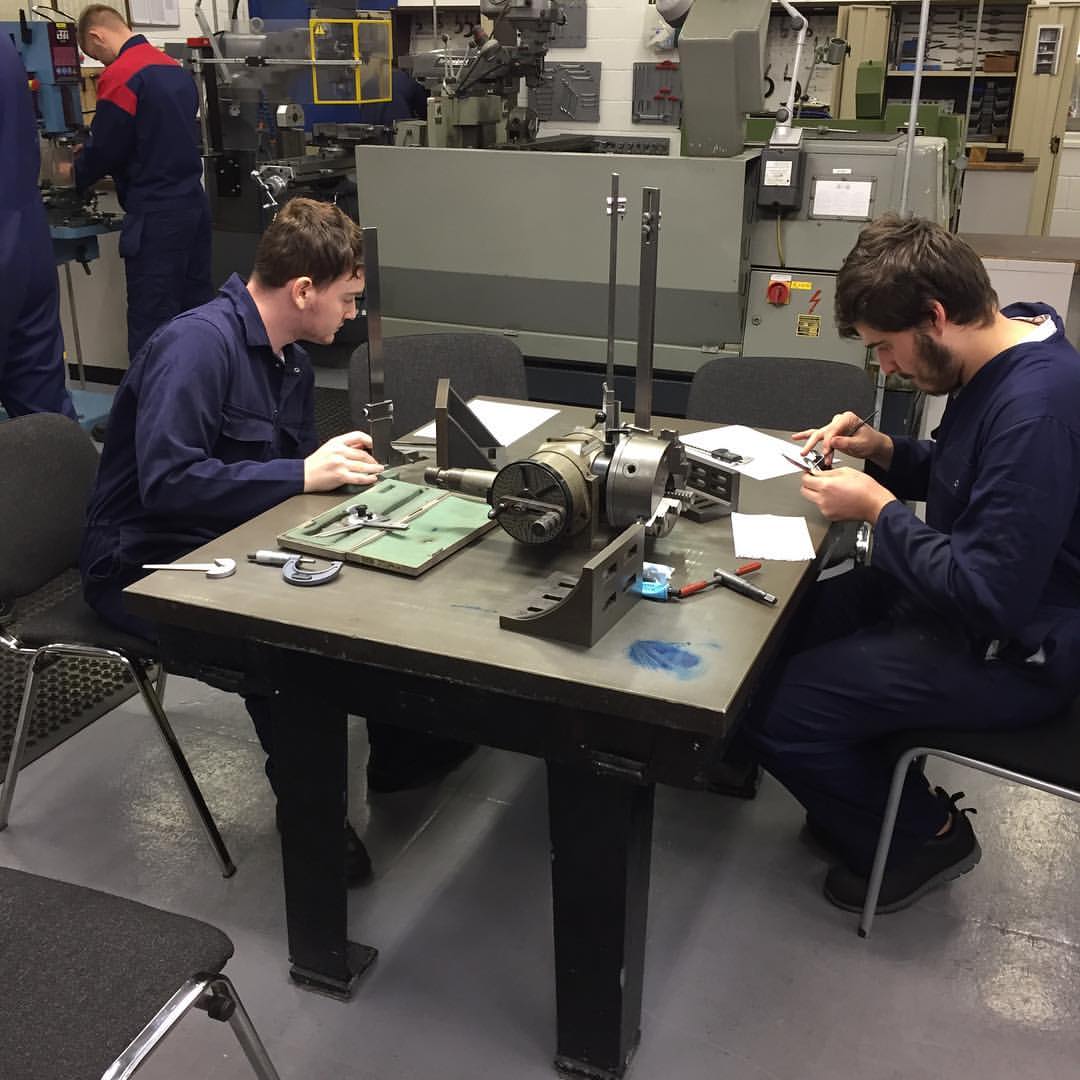 NDGTA_'s tweet photo. Year 1 apprentices hard at work in the Engineering Workshop #ndgta #nvq #engineering #apprenticeships #engineeringapprenticeship https://t.co/7TasyczKER
