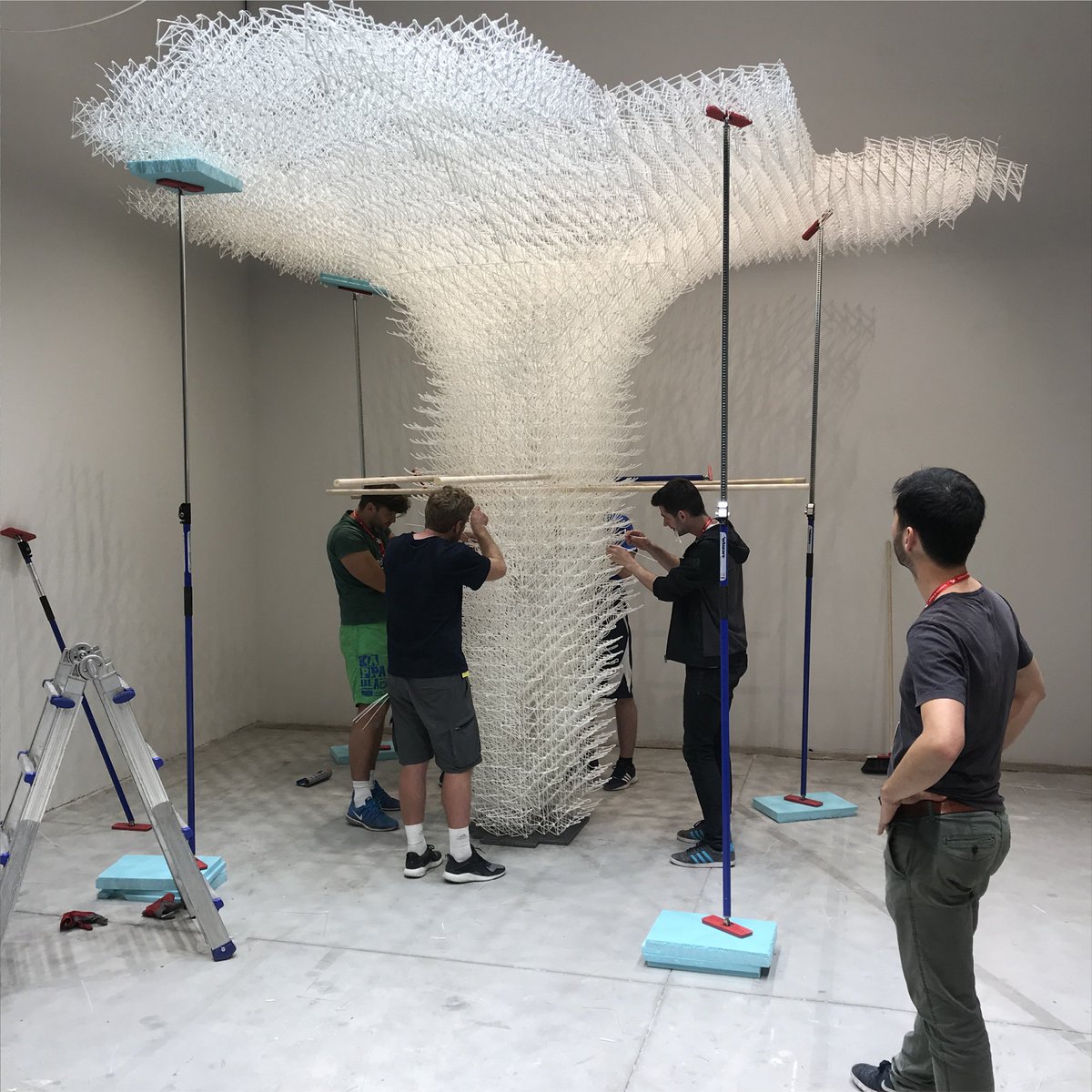 abcdkovac's tweet photo. Closing time at La Bienalle di Venezia. It was a pleasure to work on the Croatian Pavillion project over the last year #cloudpergola #alisaandrasek #brunojuricic #madalingheorghe #arup #aibuild #skiralighting #bunchdesign #lunchpress https://t.co/rnnwDKOSpS