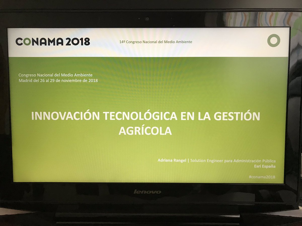 Adriana_Rangel_'s tweet photo. En breve iniciamos nuestra participación en la sesión técnica la transición hacia una agricultura más sostenible en #CONAMA18 innovación tecnológica @Esri_Spain, si estás en conama no te lo puedes perder en la sala habana-buenos aires https://t.co/0KwSql9dXt